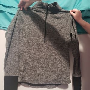 Black and gray 1/4 zip up fleece